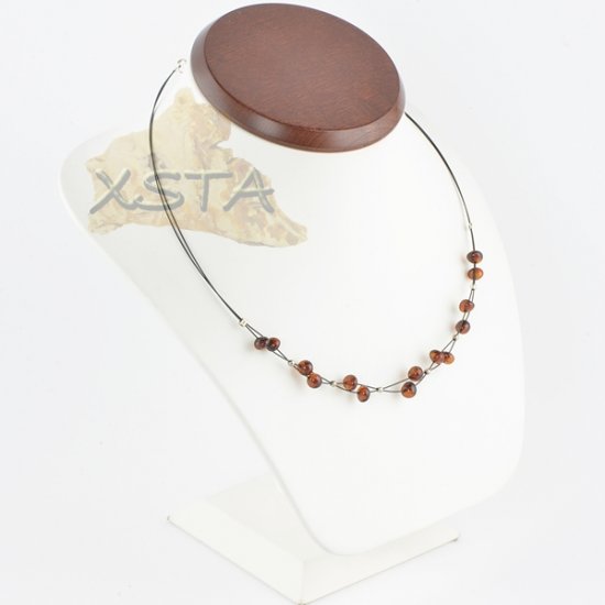 Amber cherry necklace with wire